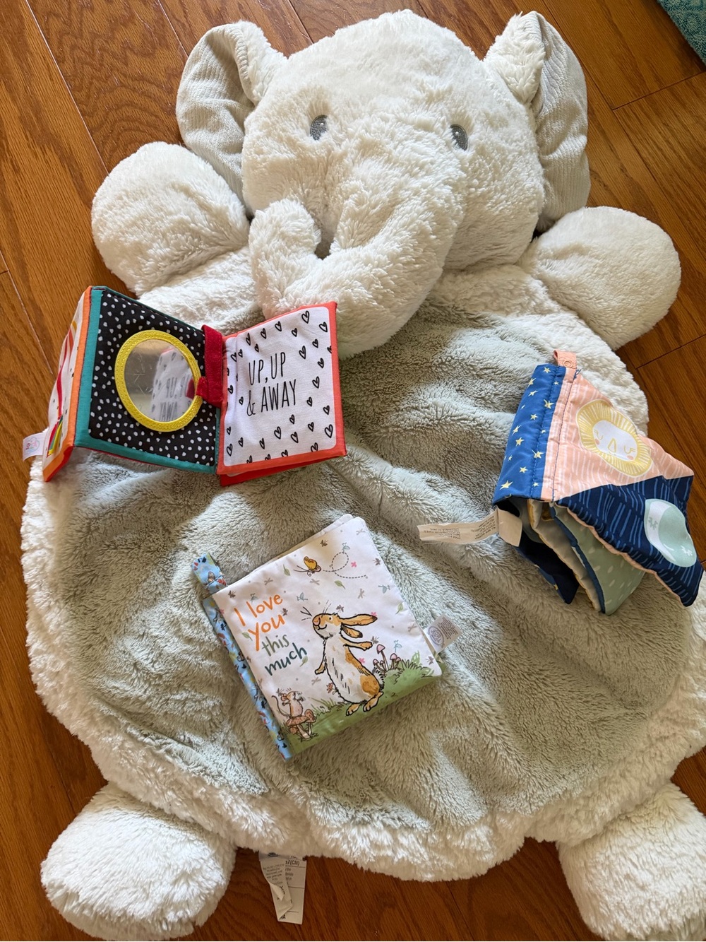Plush Elephant Play Mat for Babies Kids -  Crinkle Book Books Newborn
